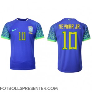 Brasilien Neymar Jr #10 Borta Matchtröja VM 2022 Kortärmad